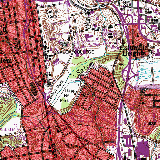 Topographic Map of Central Park Pool, NC
