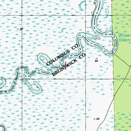 Topographic Map of Russ Ferry (historical), NC