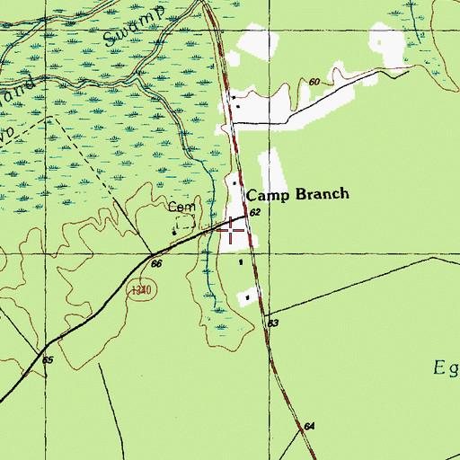 Topographic Map of Honey Island, NC
