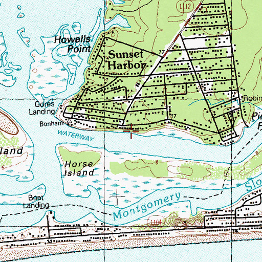 Topographic Map of Sunset Harbor, NC