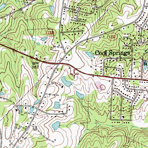 Topographic Map of West Lee Junior High School, NC