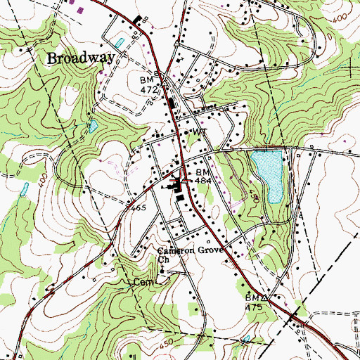 Topographic Map of Broadway Elementary School, NC