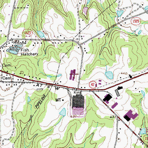 Topographic Map of East Lee County Junior High School, NC