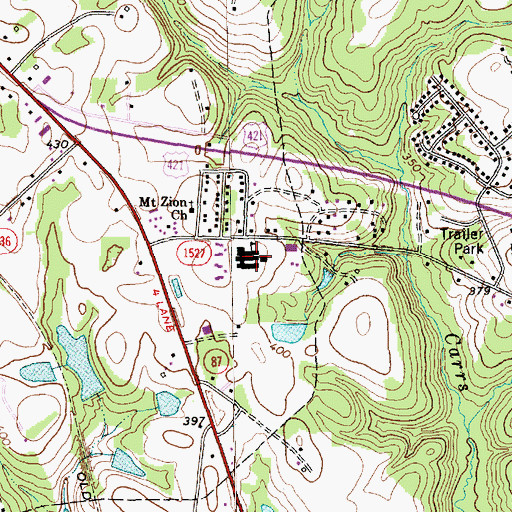 Topographic Map of Jonesboro Elementary School, NC