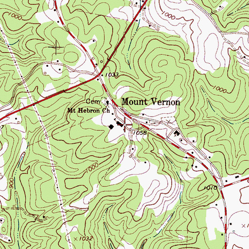 Topographic Map of Mount Vernon Elementary School, NC