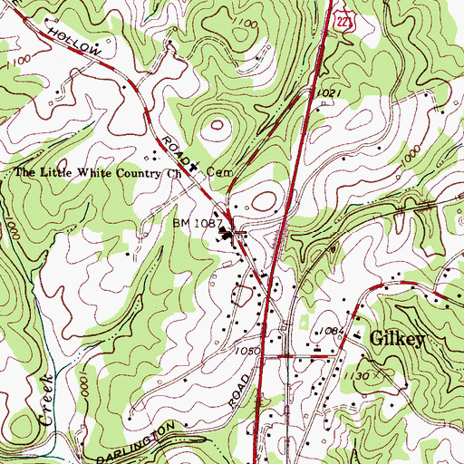 Topographic Map of Gilkey Elementary School, NC