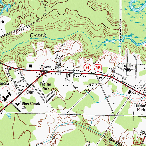 Topographic Map of Westpark Shopping Center, NC