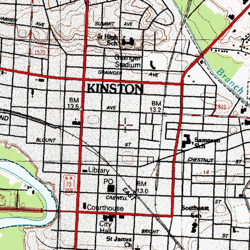 Topographic Map of Lewis Elementary School, NC