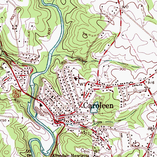 Topographic Map of Tri-Community Elementary School, NC