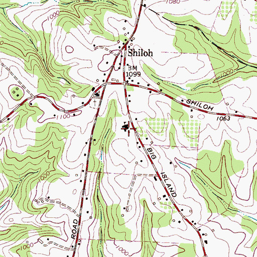 Topographic Map of Shiloh Elementary School, NC