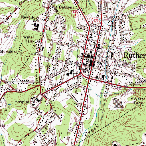 Topographic Map of Rutherfordton Elementary School, NC