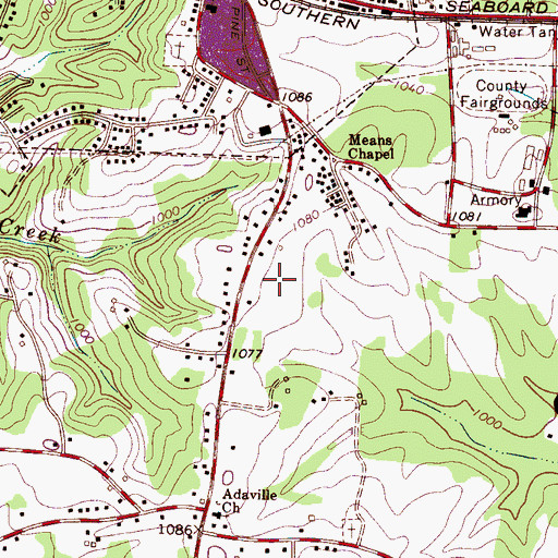 Topographic Map of Oakland Plaza, NC