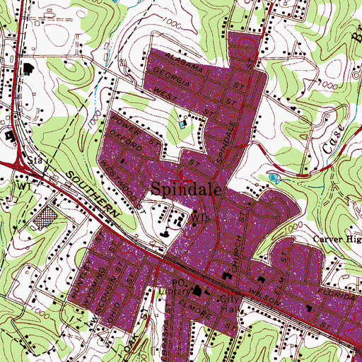 Topographic Map of Stonecutter Mill, NC
