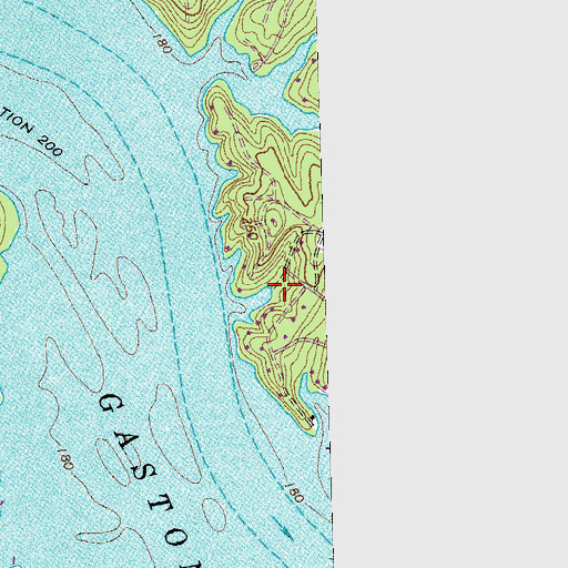 Topographic Map of Moodys Ferry (historical), NC