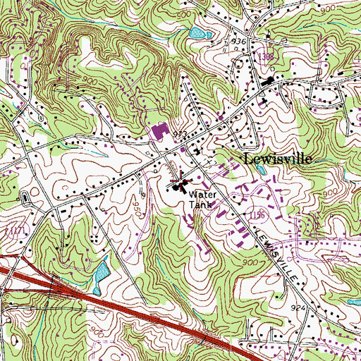 Topographic Map of Lewisville Elementary School, NC