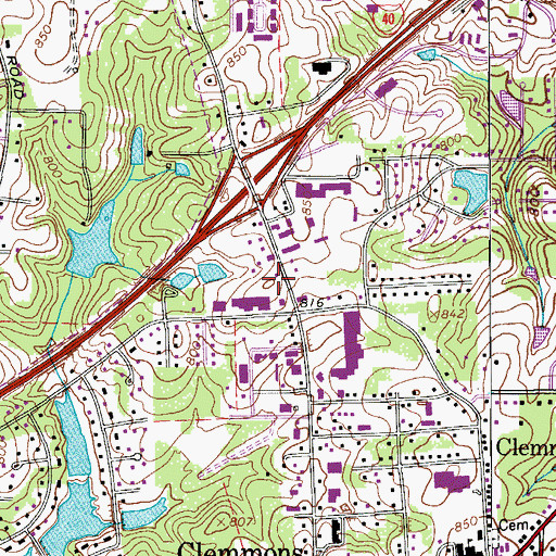 Topographic Map of Westwood Shopping Center, NC