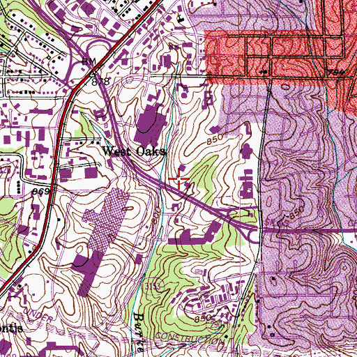 Topographic Map of The Pavillion at Highland Oaks, NC
