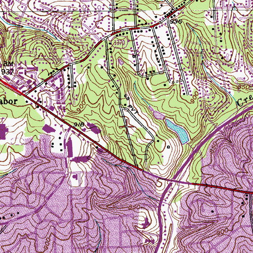 Topographic Map of Robin Hood Road Shopping Center, NC