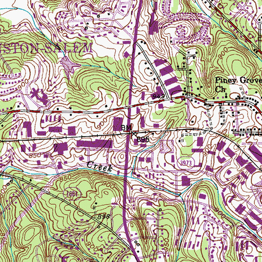 Topographic Map of North Point Mall, NC
