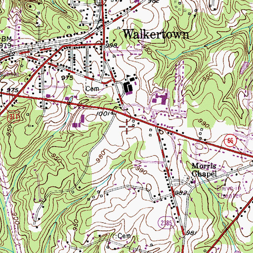 Topographic Map of Center Stage at Walkertown, NC