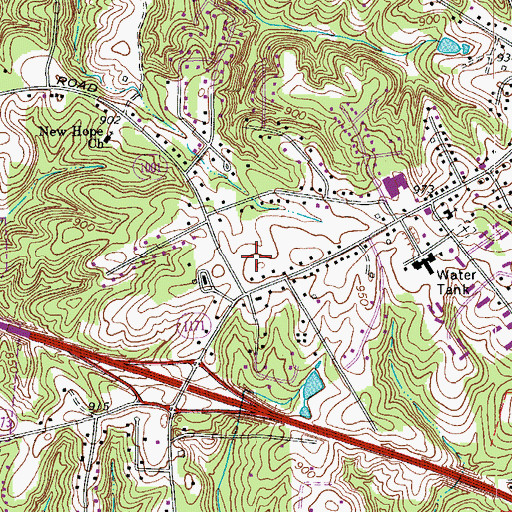 Topographic Map of Lewisville Shopping Center, NC