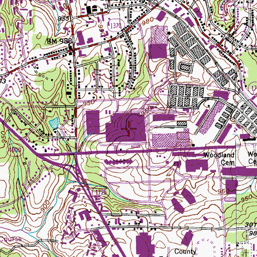 Topographic Map of Whitaker Park, NC