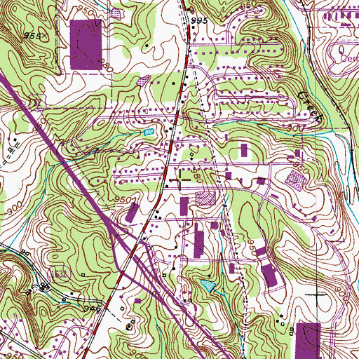 Topographic Map of Village Shopping Center, NC