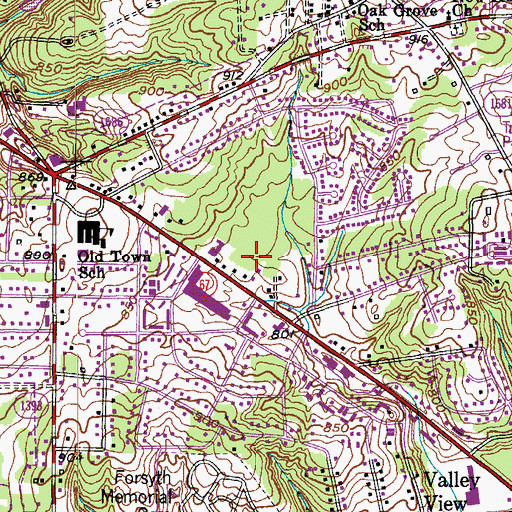 Topographic Map of Giant Shopping Center, NC