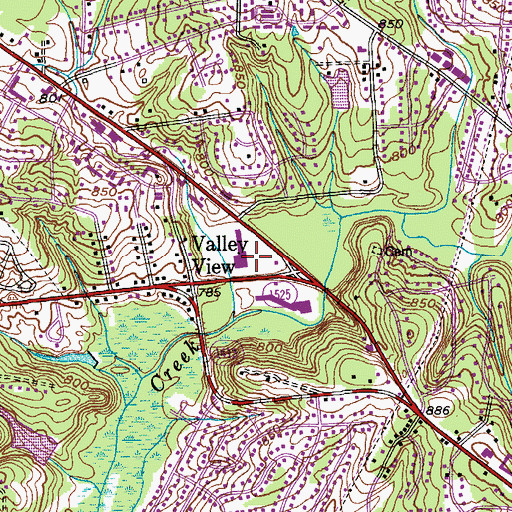 Topographic Map of Old Town Shopping Center, NC