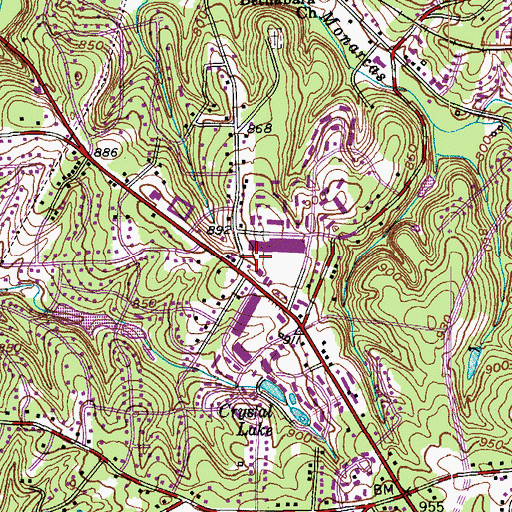 Topographic Map of Pine Ridge Shopping Center, NC