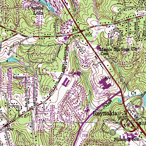 Topographic Map of Polo Park and Recreation Center, NC