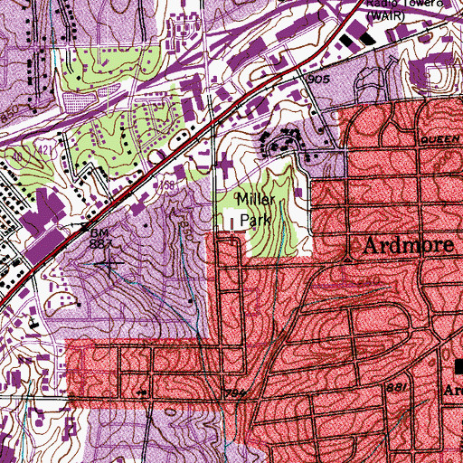 Topographic Map of Moore School, NC