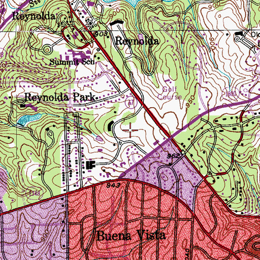 Topographic Map of Graylyn Conference Center, NC