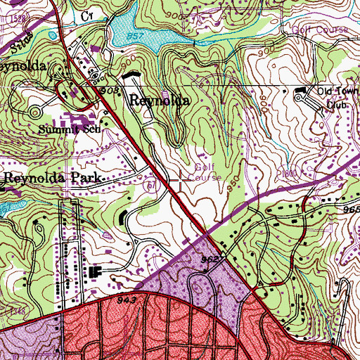 Topographic Map of Reynolda Gardens, NC