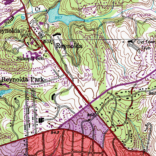 Topographic Map of Reynolda House, NC