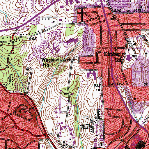 Topographic Map of Paisley School, NC