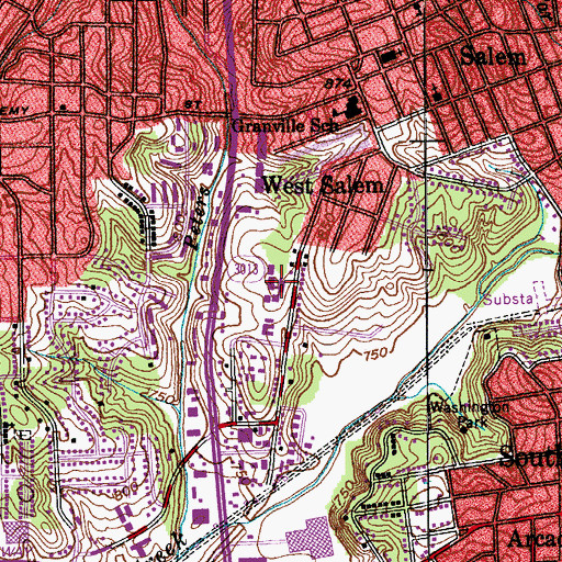 Topographic Map of Latham Elementary School, NC