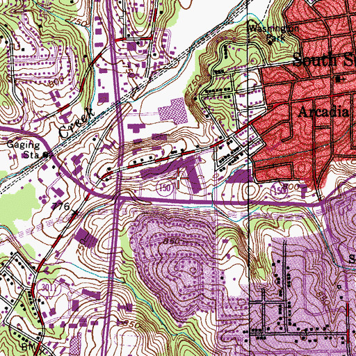 Topographic Map of Parkway Plaza Shopping Center, NC
