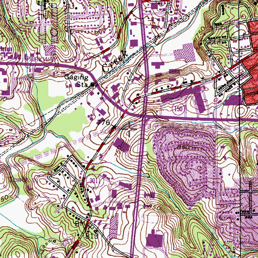 Topographic Map of Cooks Shopping Center, NC