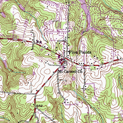 Topographic Map of Cardinal Center, NC