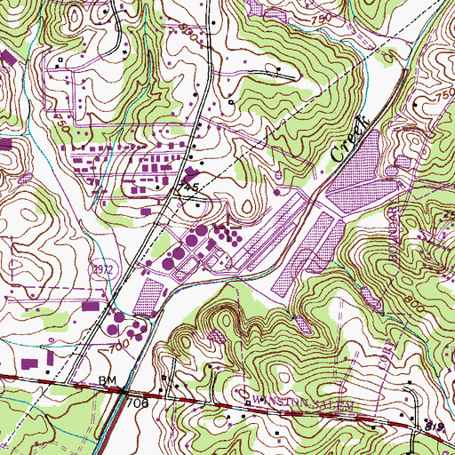Topographic Map of Elledge Sewage Treatment Plant, NC