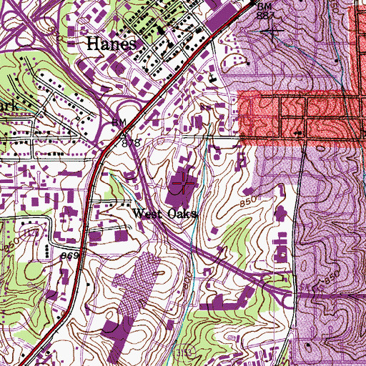 Topographic Map of Novant Health Forsyth Medical Center, NC