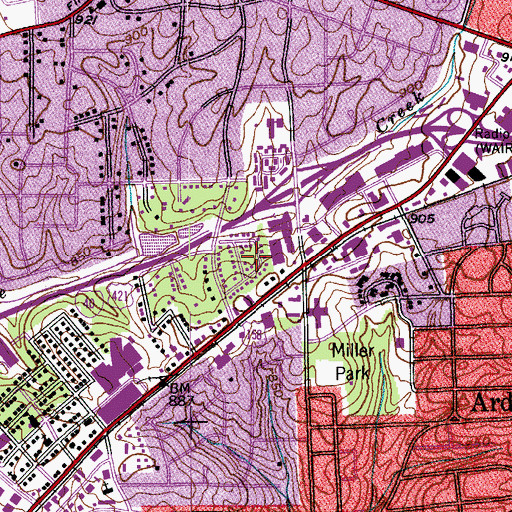 Topographic Map of Stratford Oaks, NC