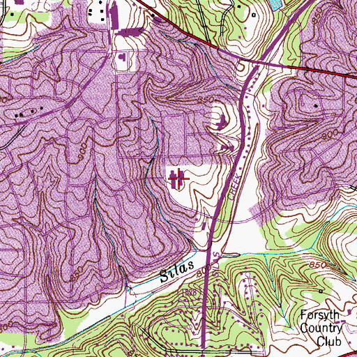 Topographic Map of Sherwood Forest Elementary School, NC