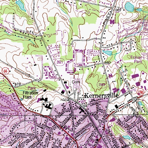 Topographic Map of Eastlawn Gardens of Memory, NC