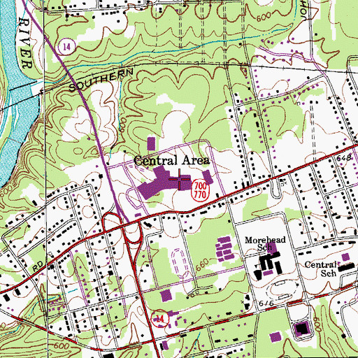 Topographic Map of Eden Mall, NC