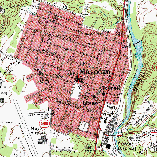 Topographic Map of Elliot Duncan Elementary School, NC