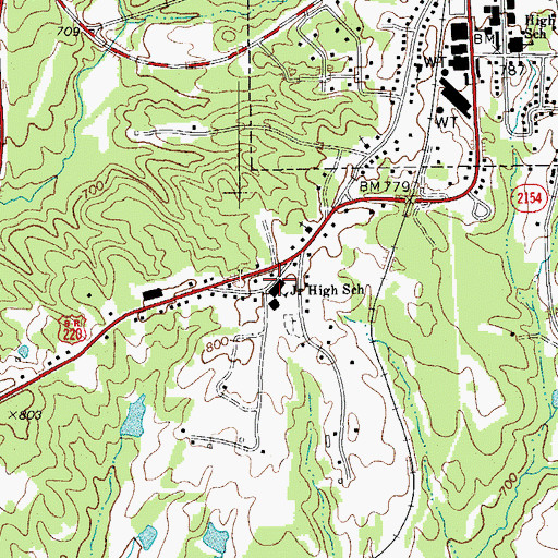 Topographic Map of Stone Junior High School, NC