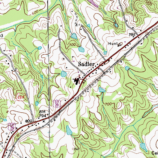 Topographic Map of Sadler Elementary School, NC