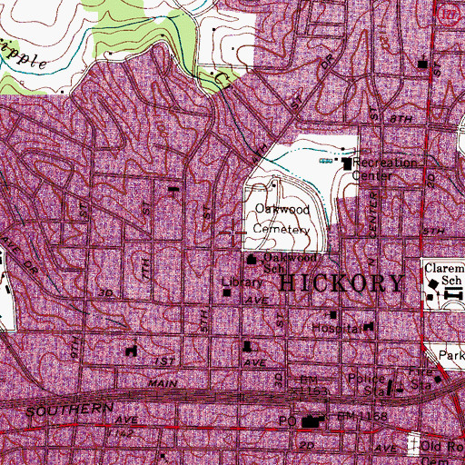 Topographic Map of Midland Shopping Center, NC